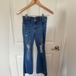 Stylish Blue Distressed Girls Size 12 Jeans
